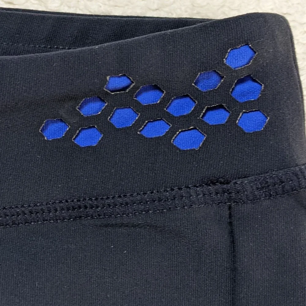 Honeycut Girls' Black Dance Shorts with Blue Accent